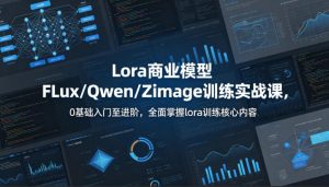 系统性学习Lora商业模型FLux/Qwen/Zimage训练实战课,0基础入门至进阶,全面掌握lora训练核心内容-虚拟资源库
