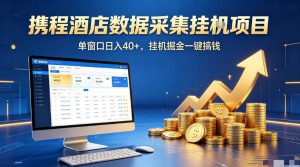 携程酒店全自动浏览掘金项目，稳定可矩阵单窗口收益40+，可批量矩阵放大收益【揭秘】-虚拟资源库