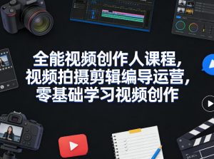全能视频创作人课程,视频拍摄剪辑编导运营,零基础学习视频创作(更新2026年4月)-虚拟资源库