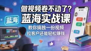 做视频卷不动了?蓝海实战课教你搞独一份视频,拉客户还能轻松賺钱!【原创双语字幕】-虚拟资源库