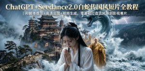 ChatGPT+Seedance2.0白蛇传国风短片全教程|AI脚本撰写+高清出图+视频生成,零基础打造古风原创影视短片-虚拟资源库