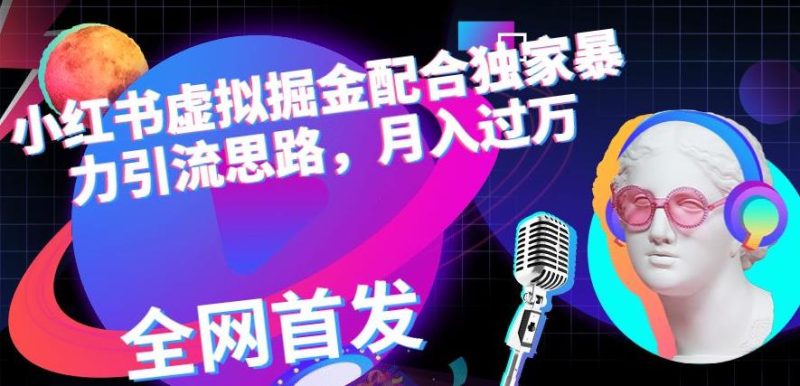 小红书虚拟掘金配合独家首发暴力引流思路，月入过万【揭秘】-虚拟资源库