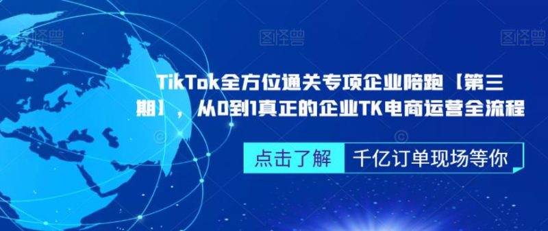 TikTok全方位通关专项企业陪跑【第三期】,从0到1真正的企业TK电商运营全流程-虚拟资源库