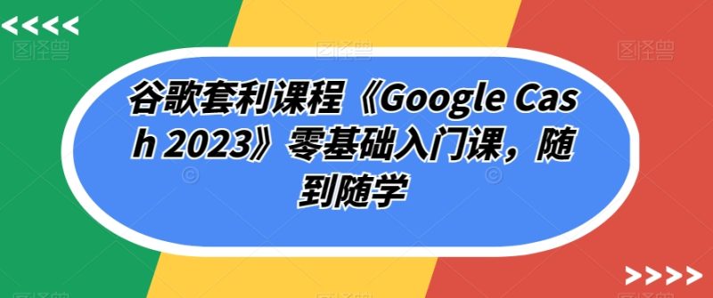 谷歌套利课程《Google Cash 2023》零基础入门课,随到随学-虚拟资源库