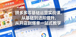 拼多多零基础运营实战课,从基础到进阶提升,从开店到爆单一站式教学-虚拟资源库