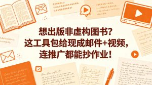想出版非虚构图书？这工具包给现成邮件+视频，连推广都能抄作业！【原创双语字幕】-虚拟资源库