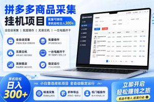 拼多多商品信息采集挂G项目,批量可矩阵,单机轻松日入300+,长期稳定【揭秘】-虚拟资源库