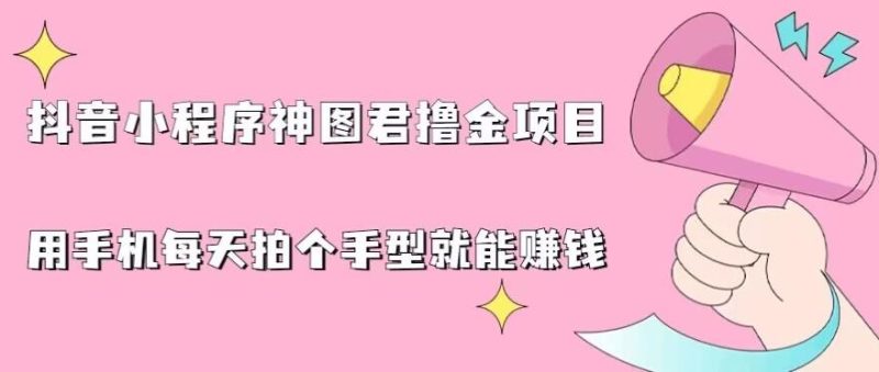 抖音小程序神图君撸金项目,用手机每天拍个手型挂载一下小程序就能赚钱【揭秘】-虚拟资源库