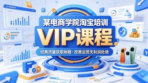 某电商学院淘宝培训VIP课程，各种经典有用的流量获取秘籍，改善运营产品没利润的处境（2026年6月）-虚拟资源库
