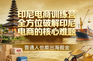印尼电商训练营,全方位破解印尼电商的核心难题,普通人也能出海掘金-虚拟资源库