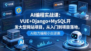 AI编程实战课：VUE+Django+MySQL开发大型网站项目，从入门到项目落地，AI助力编程小白逆袭-虚拟资源库