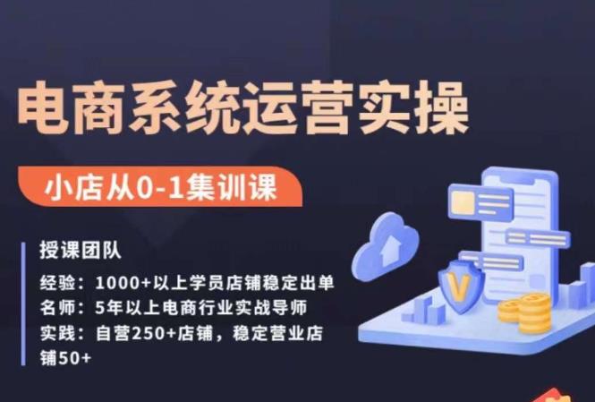 抖店精细化运营全案课,抖音小店从0-1集训营,电商系统运营实操课-虚拟资源库