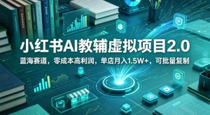 小红书AI教辅虚拟项目2.0，蓝海赛道，零成本高利润，单店月入1.5W+，可批量复制-虚拟资源库