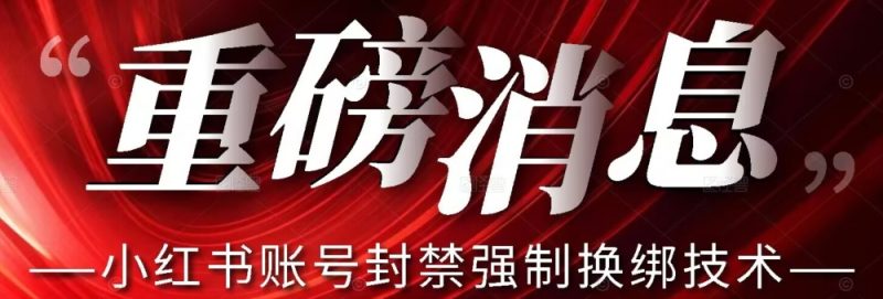【最新】小红书账号封禁强制换绑技术可日赚300-虚拟资源库