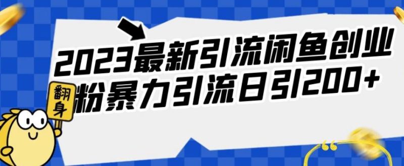 2023最新引流闲鱼创业粉暴力引流日引200+【揭秘】-虚拟资源库