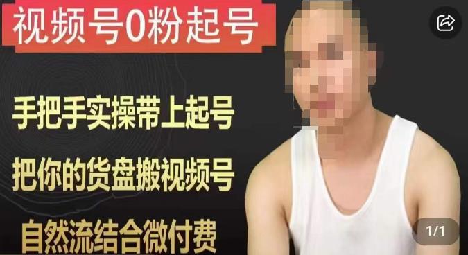 天诺老吴视频号0粉起号课程，手把手实操带上起号，把你的货盘搬视频号，自然流结合微付费-虚拟资源库