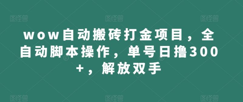 wow自动搬砖打金项目,全自动脚本操作,单号日撸300+,解放双手【揭秘】-虚拟资源库