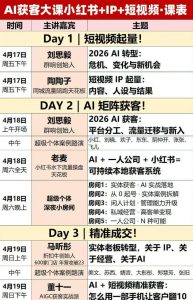 AI获客大课小红书+IP+短视频3天2夜线下课,用最真实的一线案例,最前沿的AI工具,最有效的流量打法-虚拟资源库