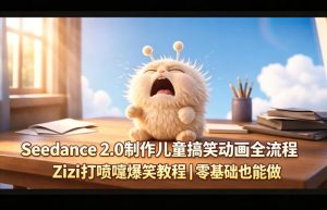 Seedance 2.0制作儿童搞笑动画全流程Zizi打喷嚏爆笑教程|零基础也能做-虚拟资源库