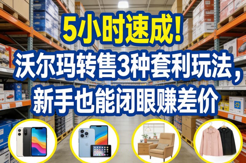5小时速成！沃尔玛转售3种套利玩法，新手也能闭眼賺差价-虚拟资源库