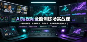 AI短视频全能训练场实战课|AI视频换背景、首尾帧复用、音频生成、爆款短视频完整复刻全套实操教学-虚拟资源库