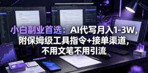 小白副业首选:AI代写月入1-3W,附保姆级工具指令+接单渠道,不用文笔不用引流【揭秘】-虚拟资源库
