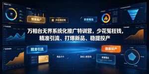 万相台无界系统化推广特训营VI0.0,少花冤枉钱,精准引流、打爆新品、稳提投产(全程录音+字幕)-虚拟资源库