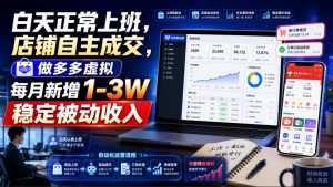 白天正常上班,店铺自主成交,做多多虚拟每月新增1-3W稳定被动收入【揭秘】-虚拟资源库