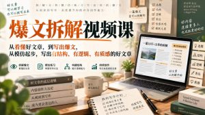 爆文拆解视频课,从看懂好文章,到写出爆文,从模仿起步,写出有结构、有逻辑、有质感的好文章-虚拟资源库