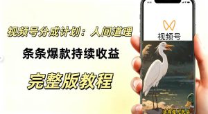 视频号新玩法之AI动漫画风励志视频,不用会画画、不用拍摄,持续化收益,详细拆解-虚拟资源库