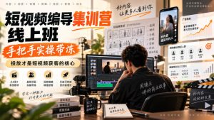 短视频编导集训营线上班,手把手实操带冻,投放才是短视频获客的核心-虚拟资源库