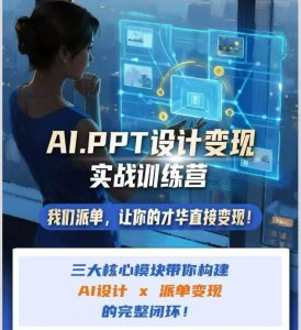AI+PPT设计变现实战训练营,我们派单,让你的才华直接变现,三大核心模块带你构建Al设计x派单变现的完整闭环-虚拟资源库