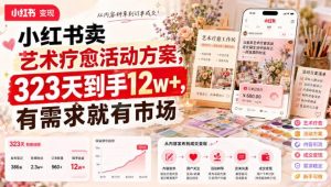 小红书卖艺术疗愈活动方案，323天到手12w+，有需求就有市场-虚拟资源库