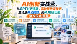 AI创新实战营,从GPT对话逻辑、高阶提示词技巧、全场景办公提效,到MJ绘画出图,全方位AI赋能-虚拟资源库