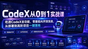 CodeX从0到1实战课,吃透CodeX全功能,零基础AI开发实战,从部署到高阶项目一键落地-虚拟资源库