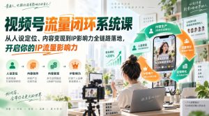 视频号流量闭环系统课,从人设定位、内容变现到IP影响力全链路落地,开启你的IP流量影响力-虚拟资源库
