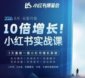 戴小胖·8月28-30号线下课视频20小时,小红书爆量会实战课,6大系统全新升级,3天重做一套小红书增长系统-虚拟资源库