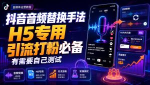 抖音音频替换手法H5专用，引流打粉必备，有需要自己测试-虚拟资源库
