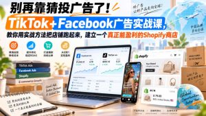 别再靠猜投广告了!TikTok+Facebook广告实战课,教你用实战方法把店铺跑起来,建立一个真正能盈利的Shopify商店【原创双语字幕】-虚拟资源库