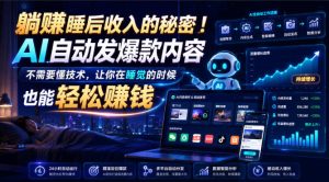 躺賺睡后收入的秘密!AI自动发爆款内容,不需要懂技术,让你在睡觉的时候也能轻松賺钱【原创双语字幕】-虚拟资源库