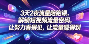 3天2夜流量陪跑课，解锁短视频流量密码，让努力看得见，让流量賺得到（更新0810）-虚拟资源库