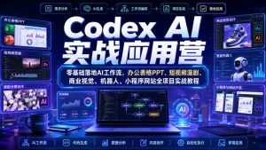 Codex AI实战应用营|零基础落地AI工作流,办公表格PPT、短视频漫剧、商业视觉、机器人、小程序网站全项目实战教程-虚拟资源库