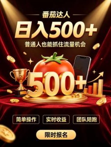 番茄达人日入500+？普通人也能参与？做番茄达人真的可行？零门槛番茄推文，新手也能上手做达人【揭秘】-虚拟资源库