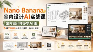 Nano Banana室内设计AI实战课,室内设计师必学AI课,用无限画布快速出效果图、做设计视频-虚拟资源库