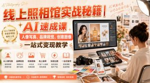 线上照相馆实战秘籍|AI速成课,人像写真、品牌视觉、创意图像一站式变现教学-虚拟资源库