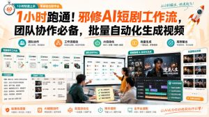 1小时跑通！邪修AI短剧工作流，团队协作必备，批量自动化生成视频-虚拟资源库