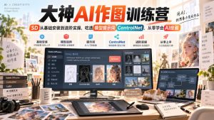 大神AI作图训练营,SD从基础安装到进阶实操,吃透模型提示词ControlNet,从零学会AI绘画-虚拟资源库