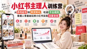 小红书主理人训练营，从养号起号到带货转化，吃透平台规则，普通人零基础玩转小红书实现流量变现-虚拟资源库