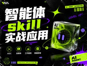 智能体skill实战应用,为寻求利用智能体进行工作提效的人打造,案例演示,纯实战课-虚拟资源库