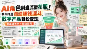 AI角色别当流量花瓶!教你打造自动賺钱漏斗,数字产品轻松变现(零基础可学+避坑指南)【原创双语字幕】-虚拟资源库